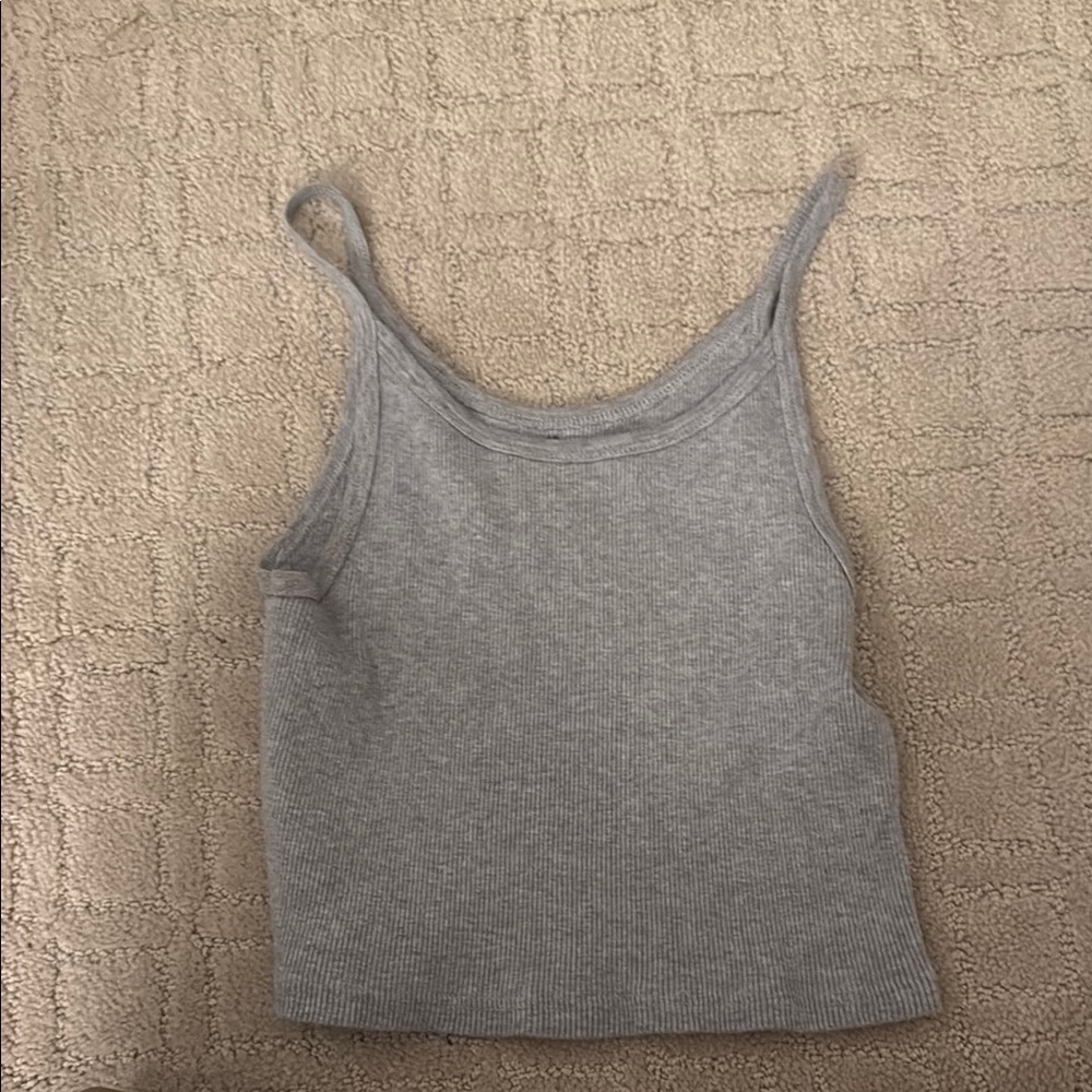 Gray Ribbed Women's Tank Top